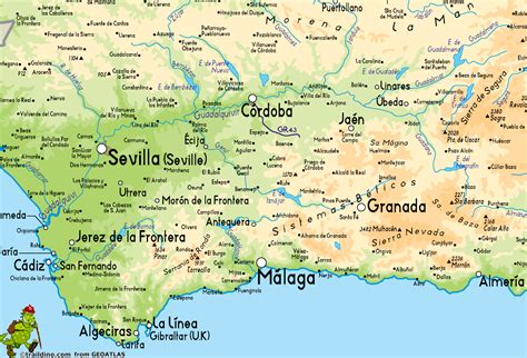 map of southern spain andalucia